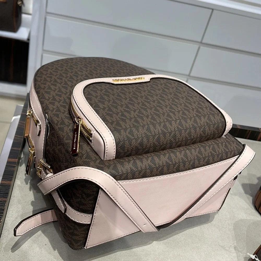 Michael Kors Backpack Bag Jaycee Md Backpack Powder Blush 35S2G8TB2B Brown